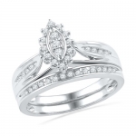Sterling Silver Round Diamond Bridal Ring (1/5Cttw)