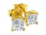 SuperJeweler H010455 14Y - 18 1Ct Princess Diamond Stud Earrings In 14K Yellow Gold