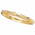 Solid 10k 8 6mm Yellow Gold Bangle Bracelet - JewelryWeb