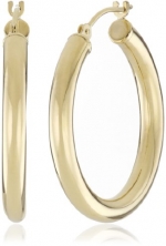 Duragold 14k Yellow Gold Hoop Earrings, (1 Diameter)