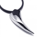 KONOV Jewelry Unique Stainless Steel Spear Wolf Tooth Pendant Mens Necklace Chain