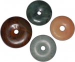 Set of 3 Gemstone Donut Pendants (Free Silk Cord Included)