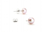 HinsonGayle Handpicked 7.5-8mm Pink Button Freshwater Cultured Pearl Stud Earrings (Silver)
