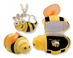 Bee Pendant Necklace with Velour Hinged Keepsake Gift Box