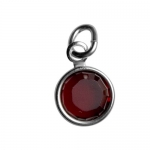 Sterling Silver January Birthstone Charm - Hangs on Loving Family Mother's Loving Embrace Pendant