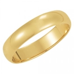 Men's 14K Yellow Gold 5mm Traditional Plain Wedding Band (Available Ring Sizes 7-12 1/2) Size 7.5