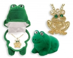 Frog Pendant Necklace with Velour Hinged Keepsake Gift Box