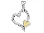 0.25 Carat (ctw) 10K White gold Round Diamond Ladies Heart Pendant 1/4 carat