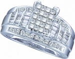 Ladies 14k white Gold 1 Ct Diamond Cinderella Ring