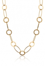 Kenneth Cole New York Shiny Metals Gold Circle and Oval Link Long Necklace, 44