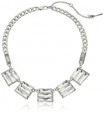 Kenneth Cole New York Sparkled Baguette Crystal Baguette Stone Geometric Necklace,17 + 2 extender
