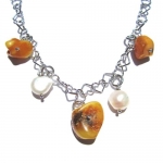 Butterscotch Raw Amber and Sterling Silver Necklace 17