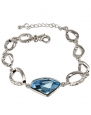 Dahlia Women's Bracelet - Irregular Shaped Swarovski Elements Crystal - Blue
