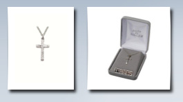 TrueFaithJewelry sterling silver 3/4 engraved women cross necklace with polished ends on 18' chain
