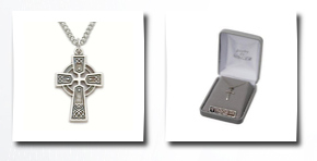 TrueFaithJewelry sterling silver 3/4 engraved trinity celtic cross necklace on 18 chain