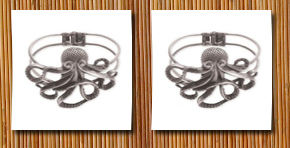 Zad Jewelry zad unique large octopus cuff bracelet antique silver tone