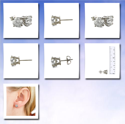 SuperJeweler 1ct round diamond stud earrings in 18k white gold