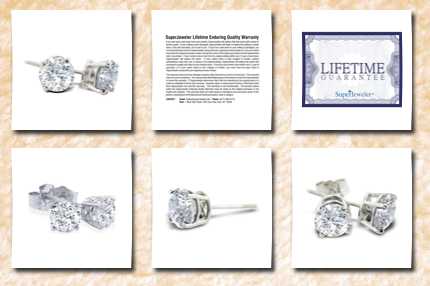 SuperJeweler 1/2ct round diamond stud earrings in 18k white gold, very fiery si diamonds, screwbacks